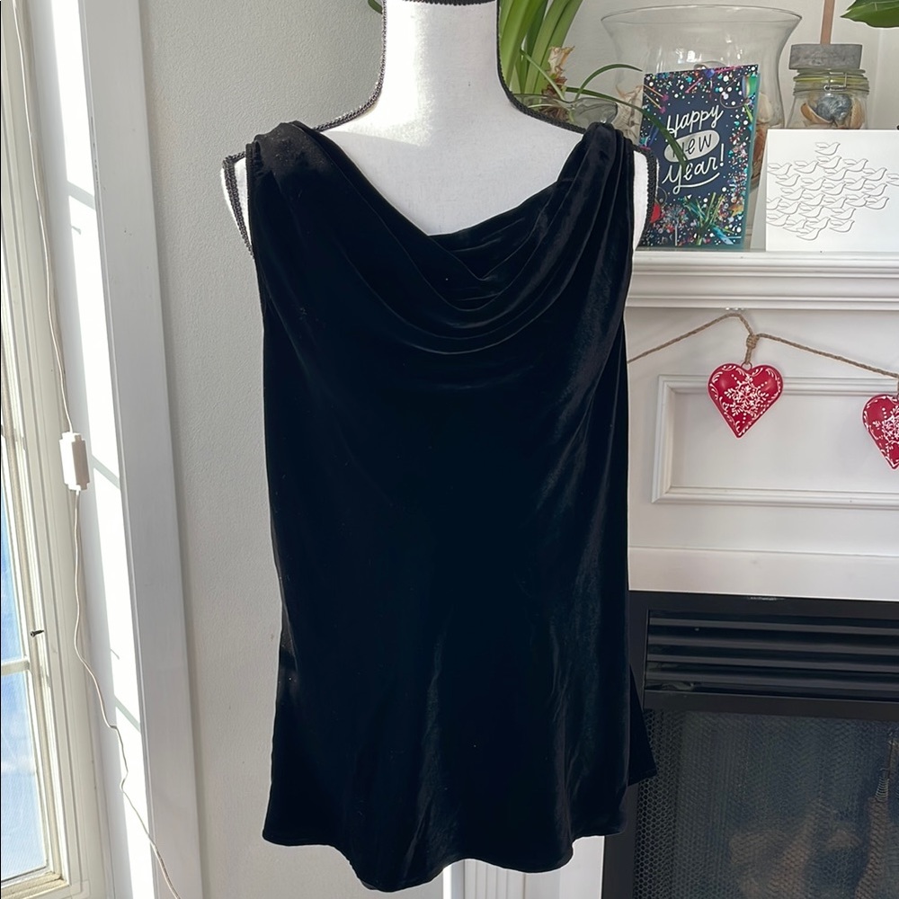 Elegant Black  Velvet Women's Top